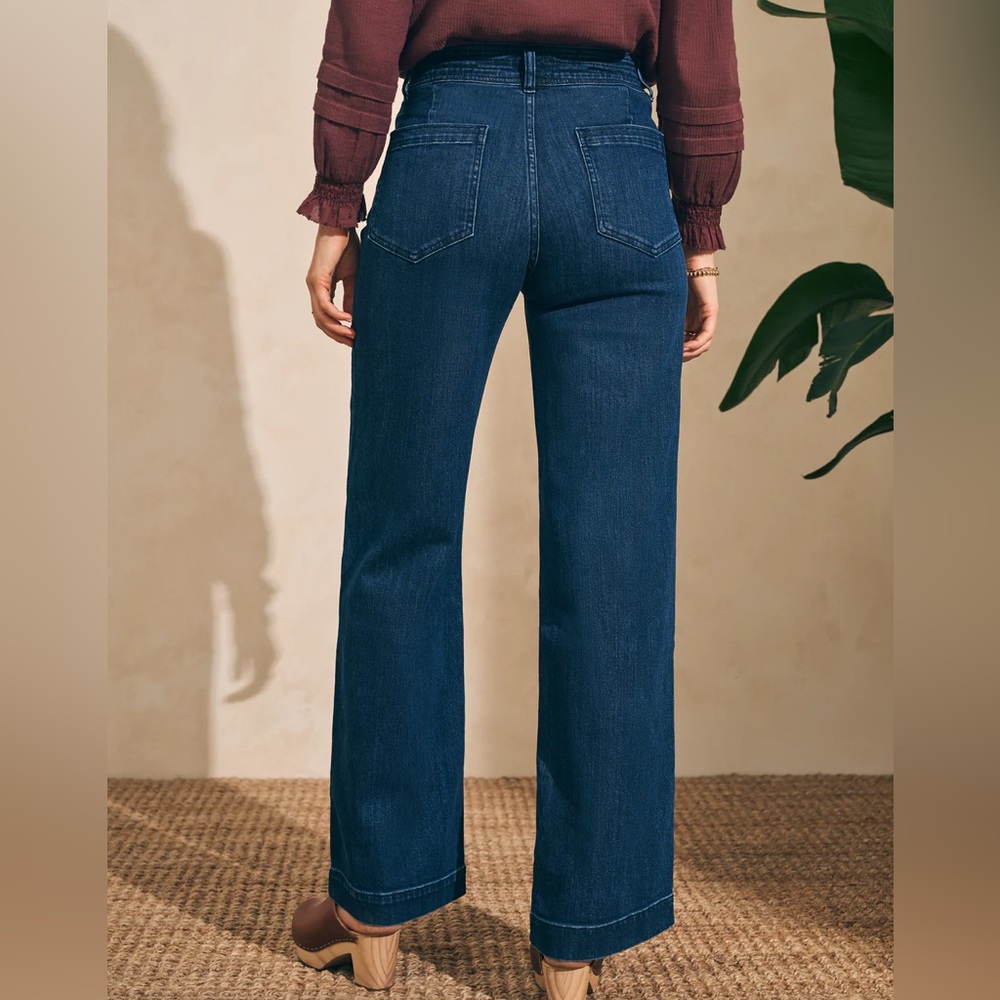 FAHERTY Organic Cotton Wide Leg Denim Pant, Size 27